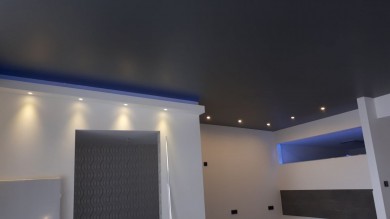 Spanndecke matt steal, Deckenbespannung, Raumdecke, Luxusdecke Spanndecke Wohnbereich